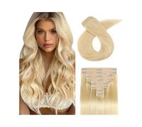 extensions de cheveux Extensions de cheveux à clips de couleur blonde #613, 8 pièces de 16 à 26 pouces de longs et droits, extensions de cheveux humains naturels à clips, cheveux brésiliens Remy avec