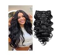Extensions de cheveux Extensions de cheveux à clips Extensions de cheveux humains brésiliens Remy Body Wave 10-26 pouces 8 pièces/ensemble couleur noire naturelle Clip Ins Remy Hair 120G Cheveux humai