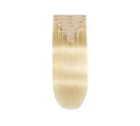 extensions de cheveux Extensions de cheveux à clips - Vrais cheveux humains - 40,6-61 cm - Blonds 100% cheveux humains Remy - Doux et soyeux - for femme - 8 pièces - 18 clips - Un paquet (#613) mei