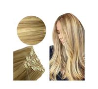Extensions de cheveux Extensions de cheveux à clipser for femme, P8/613# Extensions de cheveux humains blonds à reflets 20,3 à 66 cm, 120 g, extensions droites sans couture, cheveux Remy Extensions à