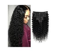 Extensions de cheveux Extensions de cheveux bouclés de 10-26 pouces pour les femmes noires Clip vague profonde dans de vraies extensions humaines 8 morceaux for brésiliens de Remy dans les postiches