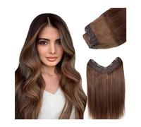 Extensions de cheveux Extensions de cheveux humains à 5 Clips, cheveux humains, brun moyen, 12 à 26 pouces, une pièce, for femmes morceaux de cheveux(26 inches)