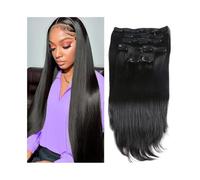 extensions de cheveux Extensions de cheveux humains à clips droits for femme Extensions de cheveux brésiliens Remy 8 pièces 240 g Double trame épaisse et soyeuse à clipser meilleure bande adhésive dan