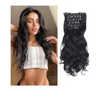 Extensions de cheveux Extensions de cheveux humains à clipser Extensions synthétiques ondulées naturelles 22 pouces Double trame avec 16 clips solides par paquet 120 g/ensemble 6 pièces/lot morceaux d
