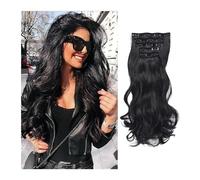 Extensions de cheveux Extensions de cheveux humains à clipser Extensions synthétiques ondulées naturelles 22 pouces Double trame avec 16 clips solides par paquet 120 g/ensemble 6 pièces/lot morceaux d