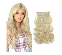 Extensions de cheveux Extensions de cheveux humains à clipser Extensions synthétiques ondulées naturelles 22 pouces Double trame avec 16 clips solides par paquet 120 g/ensemble 6 pièces/lot morceaux d