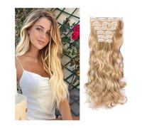 Extensions de cheveux Extensions de cheveux humains à clipser Extensions synthétiques ondulées naturelles 22 pouces Double trame avec 16 clips solides par paquet 120 g/ensemble 6 pièces/lot morceaux d