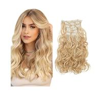 Extensions de cheveux Extensions de cheveux humains à clipser Extensions synthétiques ondulées naturelles 22 pouces Double trame avec 16 clips solides par paquet 120 g/ensemble 6 pièces/lot morceaux d
