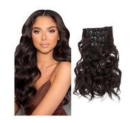 Extensions de cheveux Extensions de cheveux humains à clipser Extensions synthétiques ondulées naturelles 22 pouces Double trame avec 16 clips solides par paquet 120 g/ensemble 6 pièces/lot morceaux d
