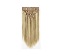 Extensions de cheveux Extensions de cheveux humains à clipser, mèches droites, brun cendré à blond #8/613, extensions de cheveux humains, 120 grammes, postiche superposée morceaux de cheveux(20inches)