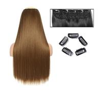 Extensions de cheveux Extensions de cheveux raides 24 "de long droit une pièce 5 Clips Clip dans les extensions de cheveux postiches synthétiques for femme morceaux de cheveux(SG66 6)