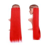 Extensions de cheveux Extensions de cheveux synthétiques 26 pouces blond clair Clip dans l'extension de cheveux longue ligne droite naturel Ombre Blonde postiche for les femmes morceaux de cheveux(Bri