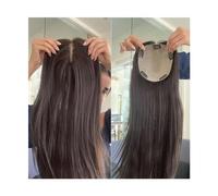 Extensions de cheveux for femme avec cheveux clairsemés, noir naturel, cheveux humains Remy, base entièrement en soie, cheveux raides avec 5 clips. (Color : 12 inches, Size : 15x16cm)