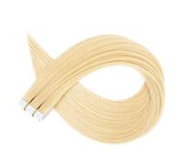 Extensions de cheveux humains à bande adhésive, 40G 20PCS Double face enraciné Highlight Remy cheveux humains cheveux raides pour femmes(613#,22INCH/55cm)