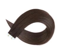 Extensions de cheveux humains à bande adhésive, 40G 20PCS Double face enraciné Highlight Remy cheveux humains cheveux raides pour femmes(2#,24INCH/60cm)