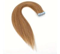 Extensions de cheveux humains à bande adhésive, 50 g, 20 pièces, mèches soyeuses, lisses, sans couture, double face, en PU, pour femmes(27#,24INCH/60cm)