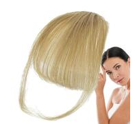 Extensions de cheveux humains à clip - Franges de 20 cm de long, postiche naturelle, lisses, douces - Élégantes et soignées - Pour filles et femmes, fête, loisirs, quotidien, mode