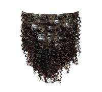 Extensions de cheveux humains à clipser, 7 pièces, cheveux humains vierges bouclés for femmes Installation et enlèvement faciles(10inch)