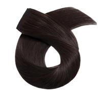 Extensions de cheveux humains à clipser de 40 à 66 cm, une pièce avec 5 clips, blond brésilien lisse(Dark Brown,16inches)