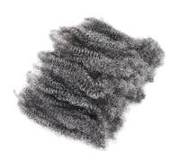 Extensions de cheveux humains afro crépus gris mélangés, 50 g par paquet, for tresses crochetées et dreadlocks Wear and Go(14inch)