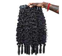 Extensions de cheveux humains bouclés birmans en spirale, vierges et non traités, for femmes noires Installation et enlèvement faciles(14 14 14)