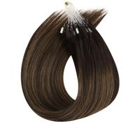 Extensions de cheveux humains invisibles, 50 brins/1 paquet, micro-perles, cheveux courts et lisses for femmes(2-2-6,22 inch)