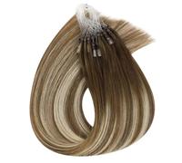 Extensions de cheveux humains invisibles, 50 brins/1 paquet, micro-perles, cheveux courts et lisses for femmes(6-60-6,16 inch)