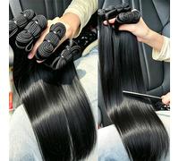 Extensions de cheveux humains naturels bruts brésiliens 16A, 30-40 pouces, tissage droit, 100% non traités, couleur noire, double trame, 3 ou 4 paquets body wave bundles