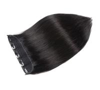Extensions de cheveux humains naturels, mèche unique Remy, à clipser, 100 grammes, for femmes(Black,20inch)