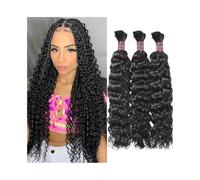 Extensions de cheveux humains ondulés brésiliens Remy sans trame, couleur naturelle, for tresses bohèmes(22 24 26)