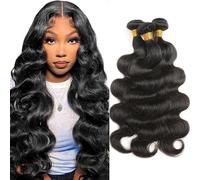 Extensions de cheveux humains ondulés de 35,6 cm, 40,6 cm, 45,7 cm, 3 trames de cheveux brésiliens vierges non traités de qualité 12A pour femme noire