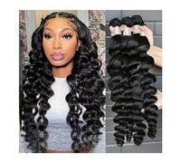 Extensions de cheveux humains péruviens vierges Remy - Extensions de cheveux humains vierges - 86 cm - Extensions de 1/3/4 pour femme (14, 16, 18)
