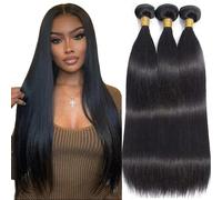 Extensions de cheveux humains raides 12A, 45, 50 et 55 cm environ, vendues par paquets de 1, 3 ou 4, 100 % cheveux humains brésiliens non traités. Idéales pour les coiffures à faire soi-même, elles co