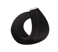 Extensions de cheveux humains Remy à bande brillante, 20 pièces, Extension de mode, trame de peau lisse et soyeuse sans couture, ajoute de la longueur for un usage quotidien(1B,18 inch)