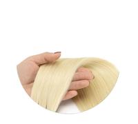 Extensions de cheveux humains Remy lisses à clipser de 14 à 24 pouces, tête complète, lot de 6 pièces Installation et enlèvement faciles(Bleach Blonde,24inch)