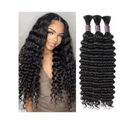 Extensions de cheveux humains Remy ondulés profonds, non traités, sans trame, for tresses bohèmes(24inches)
