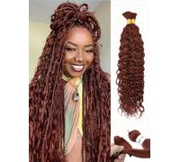 Extensions de cheveux humains tressés de style bohème - Sans trame - 100 g - Cheveux humains ondulés en vrac - Couleur #27 (350#-W, 45,7 cm)