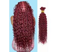 Extensions de cheveux humains tressés de style bohème - Sans trame - 100 g - Cheveux humains ondulés en vrac - Couleur #27 (99J, 45,7 cm)