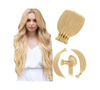 Extensions de cheveux humains tressés sans trame, blond n° 24, 100 g, cheveux lisses Remy(26 Inch)