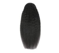 Extensions de cheveux humains Yaki Kinky Straight à cordon, mèches afro Remy brésiliennes à clips, postiches en queue de cheval Pour un usage quotidien(10inch)