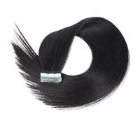 Extensions de cheveux invisibles à bande adhésive, cheveux naturels lisses Remy for femmes, 20 pièces Installation et enlèvement faciles(Natural Black,20inch)