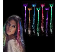 Extensions de cheveux LED, Cheveux de nouilles illuminés, Barrettes colorées de tresse de cheveux de Flash de fibre optique de faveurs de partie colorées pour des femmes