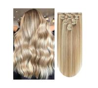 Extensions de cheveux lisses à clipser, 8 pièces, balayage, châtain, blond, mèches, avec trame en dentelle à 18 clips, 120 g, 35,6 à 66 cm Wear and Go(20inches)