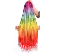 Extensions de cheveux longs et raides en 3 parties for tresses synthétiques, cheveux fins et colorés, ombrés, for femmes(3-12)