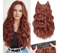 Extensions De Cheveux Longs, Ondulées, Avec Élastique Blond Cendré, 4 Clips, Synthétiques, Postiche Invisible, Pour Femme, 50 Cm (Mélange Doré Foncé Et Blond Beige)