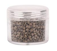 Extensions de Cheveux Micro Boucle, Silicium doublé Micro Anneaux, 1000pcs 3mm X 2mm Silicone Micro Liens Anneaux Perles Cheveux Extension Outil (marron clair marron clair)