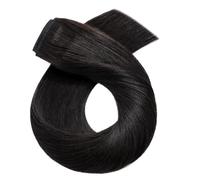 Extensions de cheveux naturels 16-26 pouces à clipser, une seule pièce, 5 clips, blond brésilien, raides (noir naturel, 18 pouces)