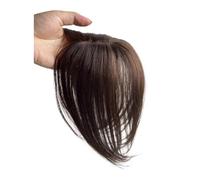 Extensions de cheveux naturels à clipser, frange latérale, partie centrale, fausse frange, invisible, mini, 15 g Hair Extensions(Dark Brown)