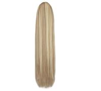 Extensions de cheveux naturels à clipser, queue de cheval longue et lisse, blond cendré clair, 120 g Pour un usage quotidien(22inch)