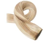 Extensions de cheveux naturels blonds à clipser, 40 à 66 cm, châtain clair, décoloré, naturel, lisses et soyeux, for femmes Wear and Go(20inches)